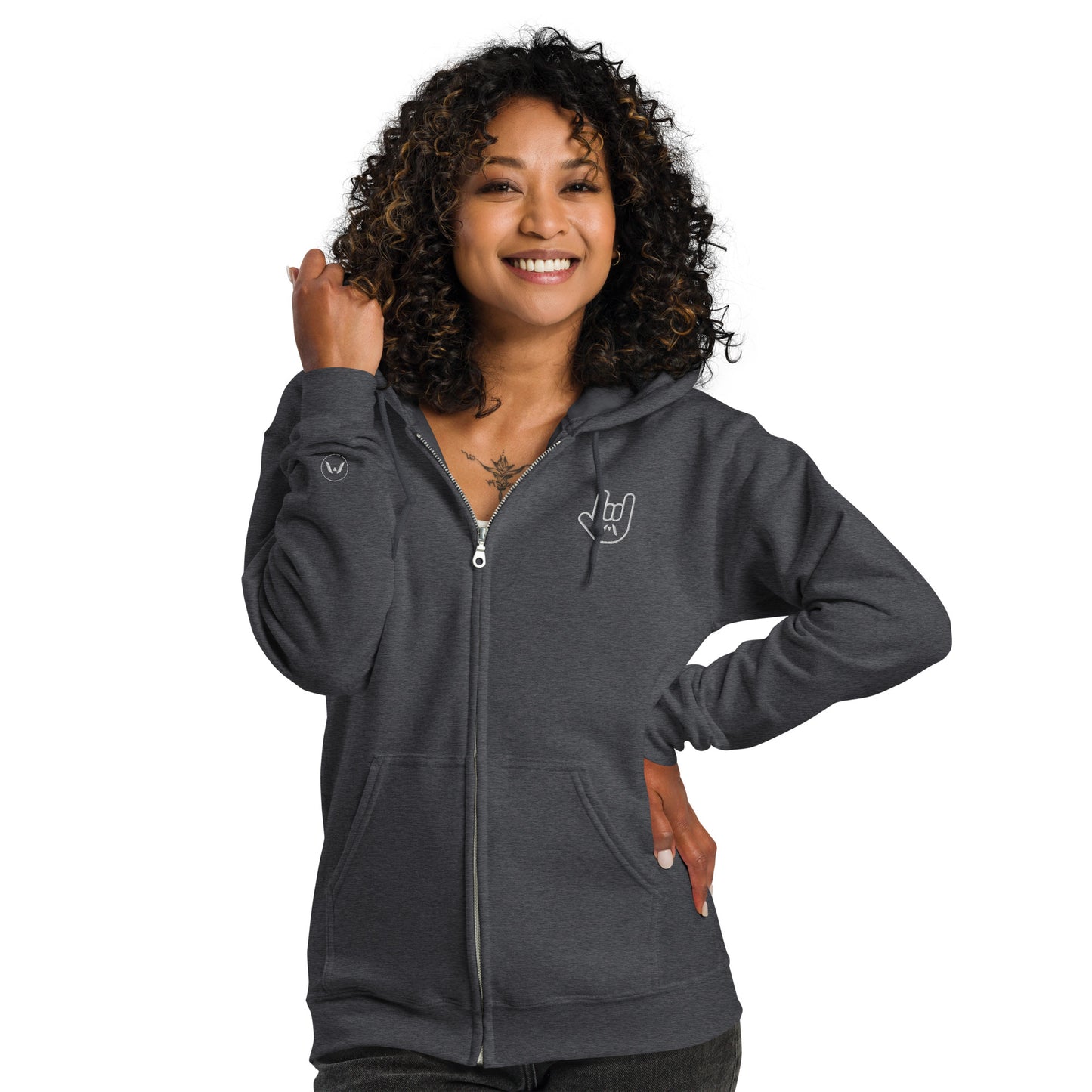 ILY Sign Language Zip Hoodie