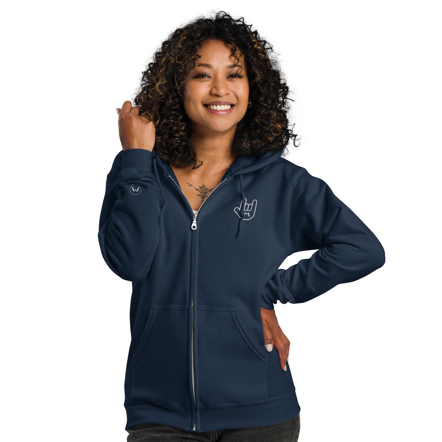 ILY Sign Language Zip Hoodie